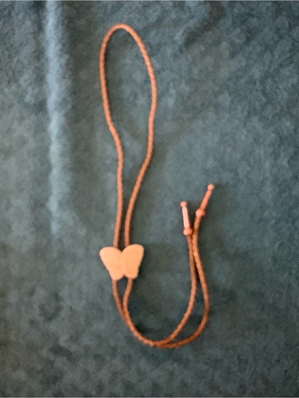 Butterfly Bolo Tie - Pink Suede Accent